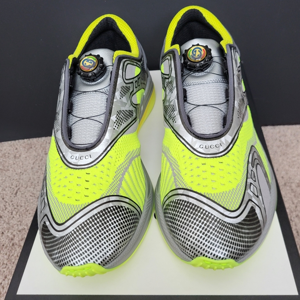 NEW Gucci ultrapace sneakers Neon Green color mens size 10UK size(13in length)